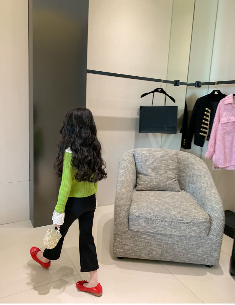 [507S137] - Baju Atasan Lengan Panjang Fashion Anak Cewek - Motif Wavy Ruffled