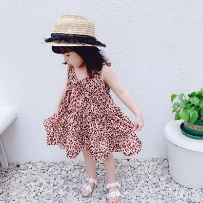 [507S150] - Baju Dress Kutung Fashion Anak Perempuan - Motif Tiger Dot