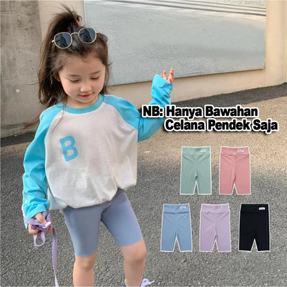 [507S163] - Bawahan Celana Pendek Fashion Anak Perempuan - Motif Plain Hello