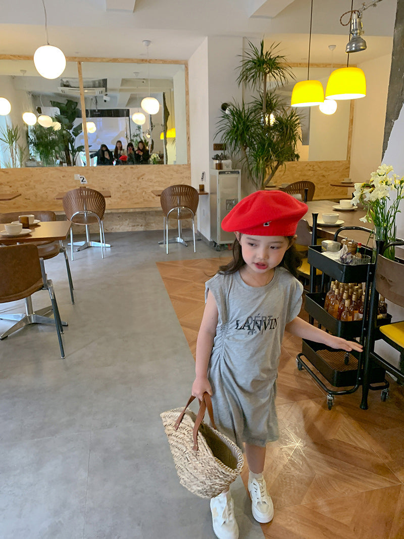 [507S168] - Baju Dress Tanpa Lengan Fashion Anak Perempuan - Motif Cool Words - BABYHOKI STORE