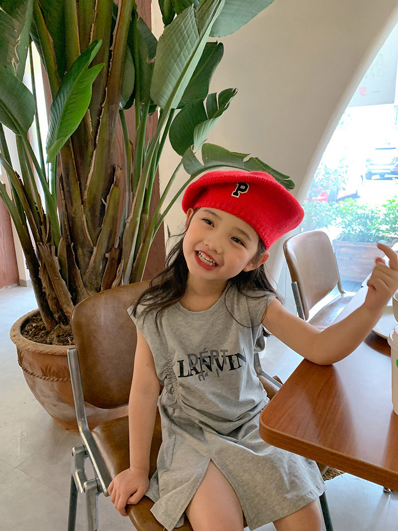 [507S168] - Baju Dress Tanpa Lengan Fashion Anak Perempuan - Motif Cool Words - BABYHOKI STORE