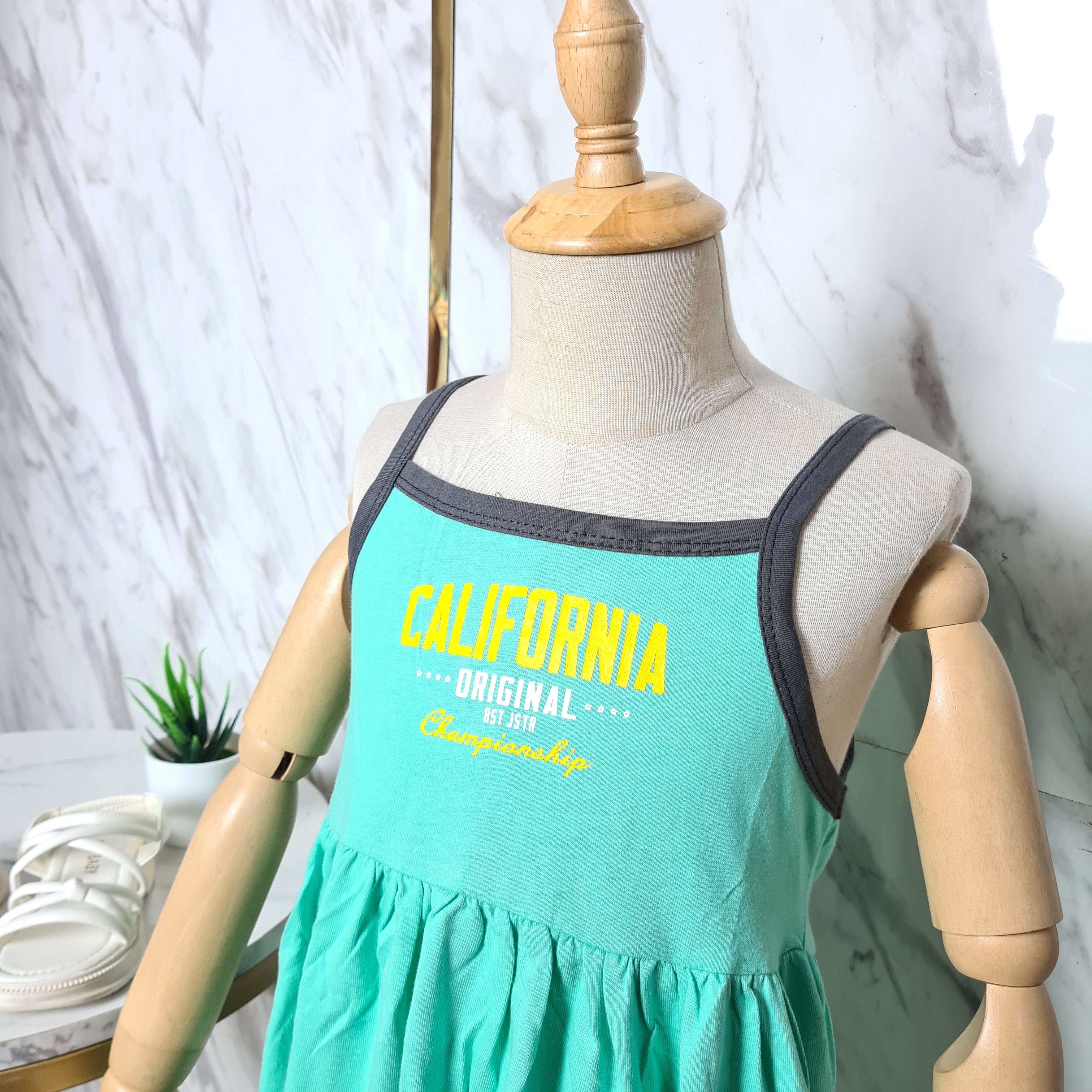 [507S184] - Baju Dress Tanpa Lengan Fashion Anak Perempuan - Motif Cali Original