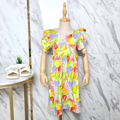 [507S1148] - Baju Dress Tanpa Lengan Fashion Anak Perempuan - Motif Pear Fruit