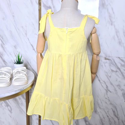 [507S160] - Baju Dress Tanpa Lengan Fashion Anak Perempuan - Motif Pearl Ribbon