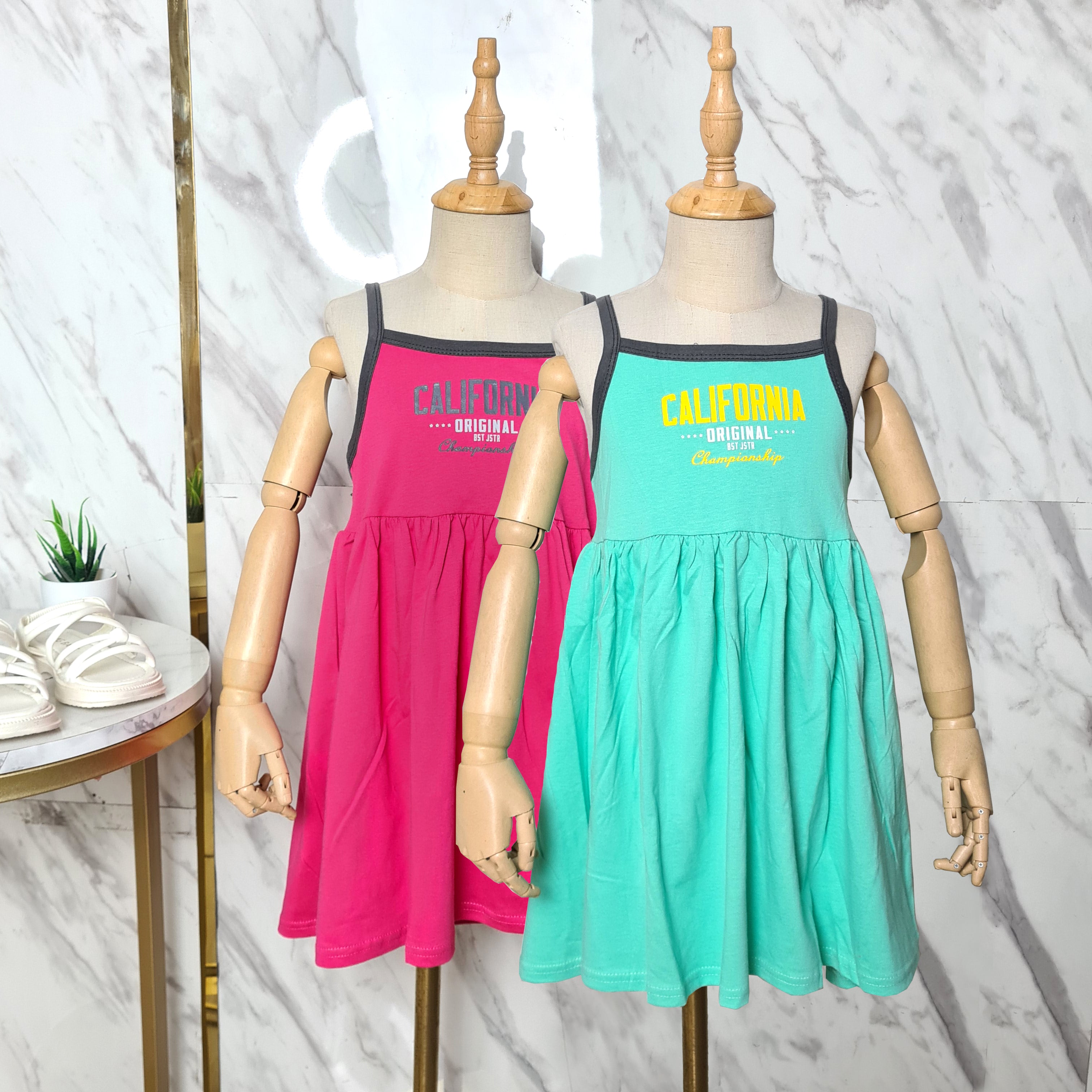 [507S184] - Baju Dress Tanpa Lengan Fashion Anak Perempuan - Motif Cali Original
