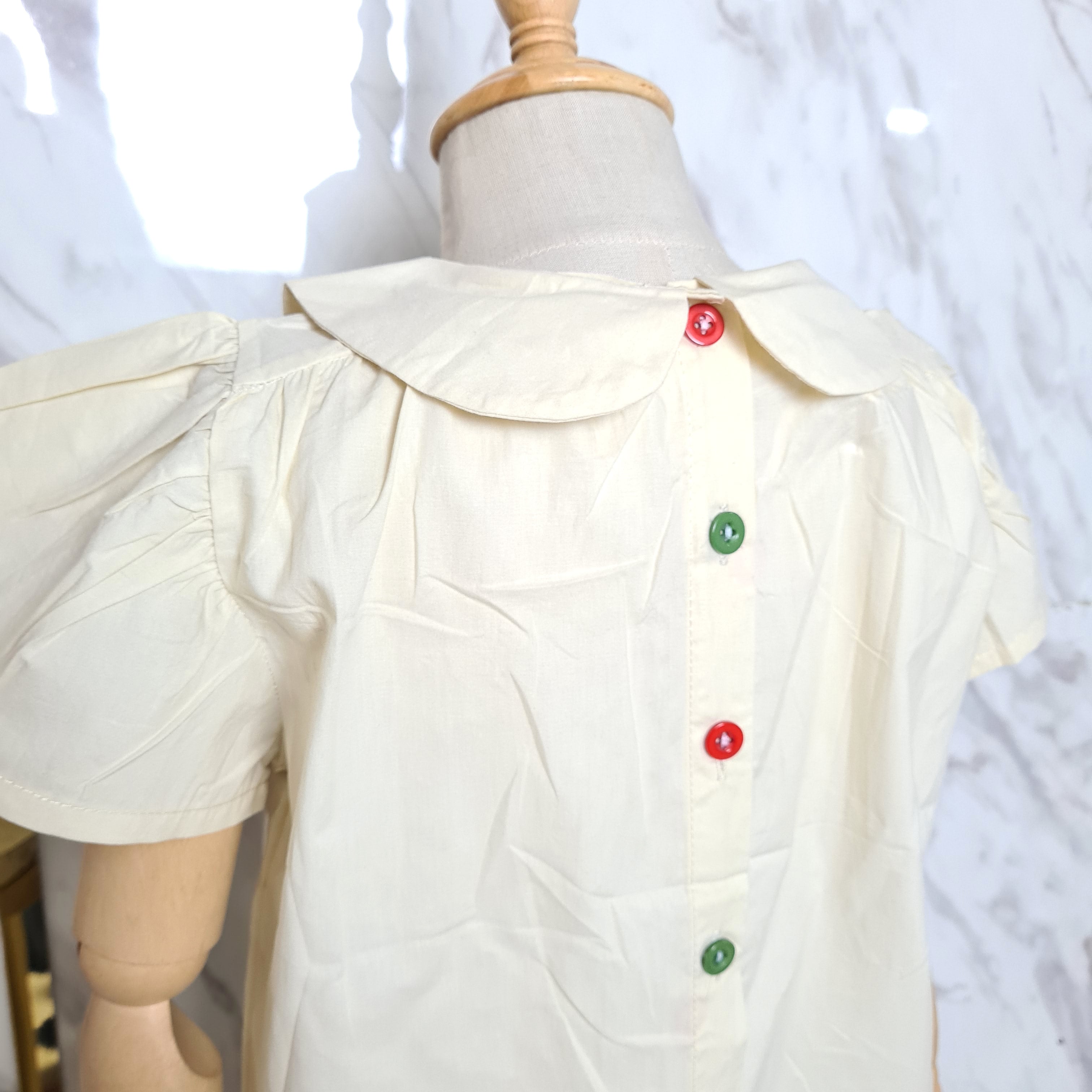 [507S187] - Baju Atasan Blouse Lengan Pendek Fashion Anak Perempuan - Motif Back Button