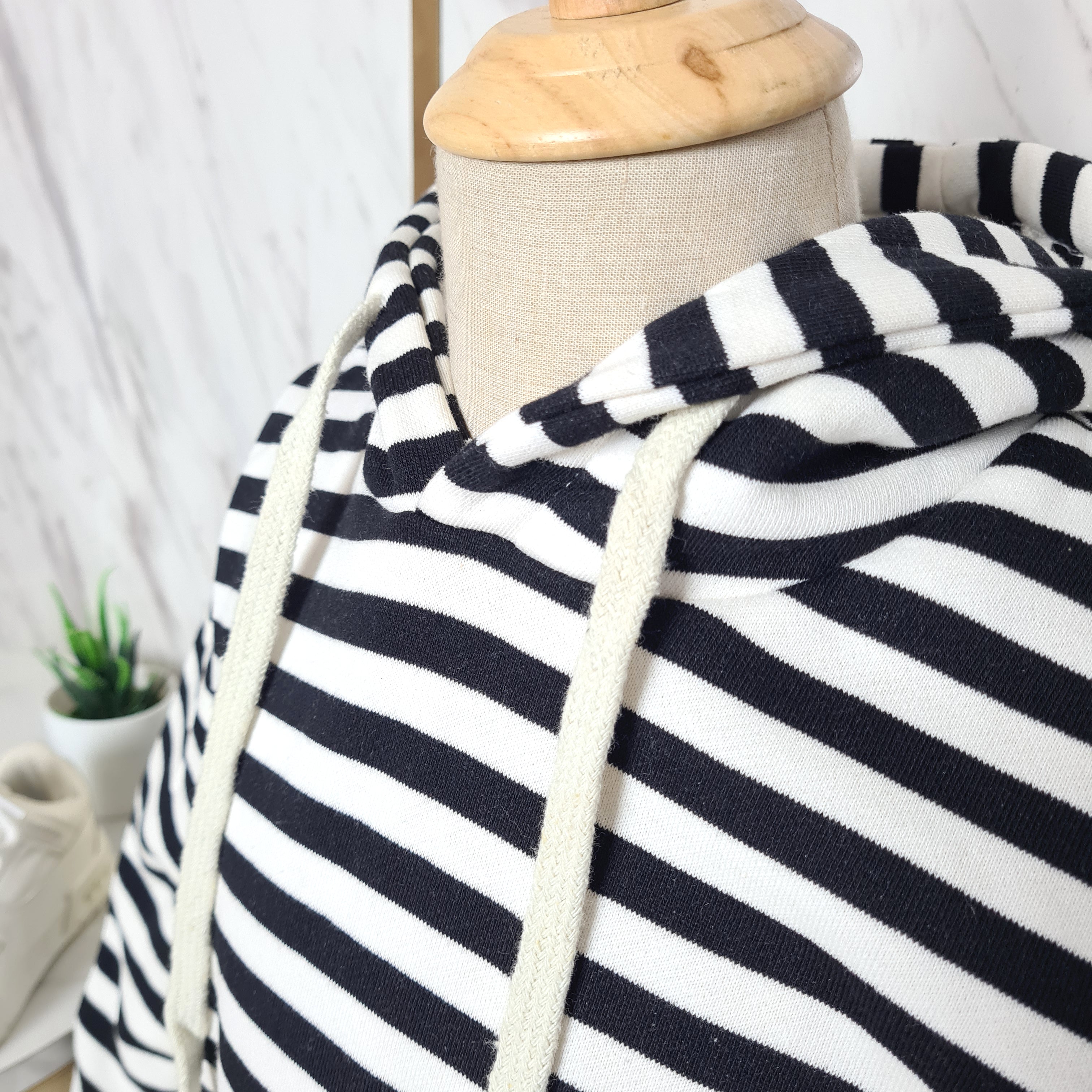 [507S189] - Baju Atasan Sweater Hoodie Lengan Panjang Anak Perempuan - Motif Line Stripe