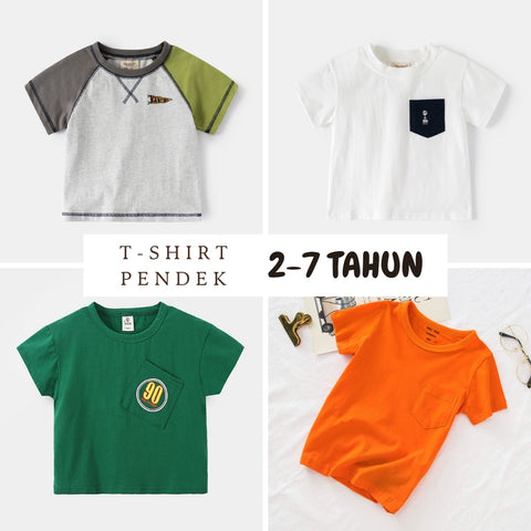 Kaos Pendek [513-BT102] - Baju Atasan T-Shirt Lengan Pendek Fashionable Anak Laki Laki Cowok - BABYHOKI STORE