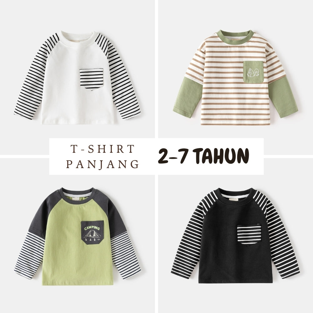Kaos Panjang [513-BT103] - Baju Atasan T-Shirt Lengan Panjang Fashionable Anak Laki Laki Cowok - BABYHOKI STORE