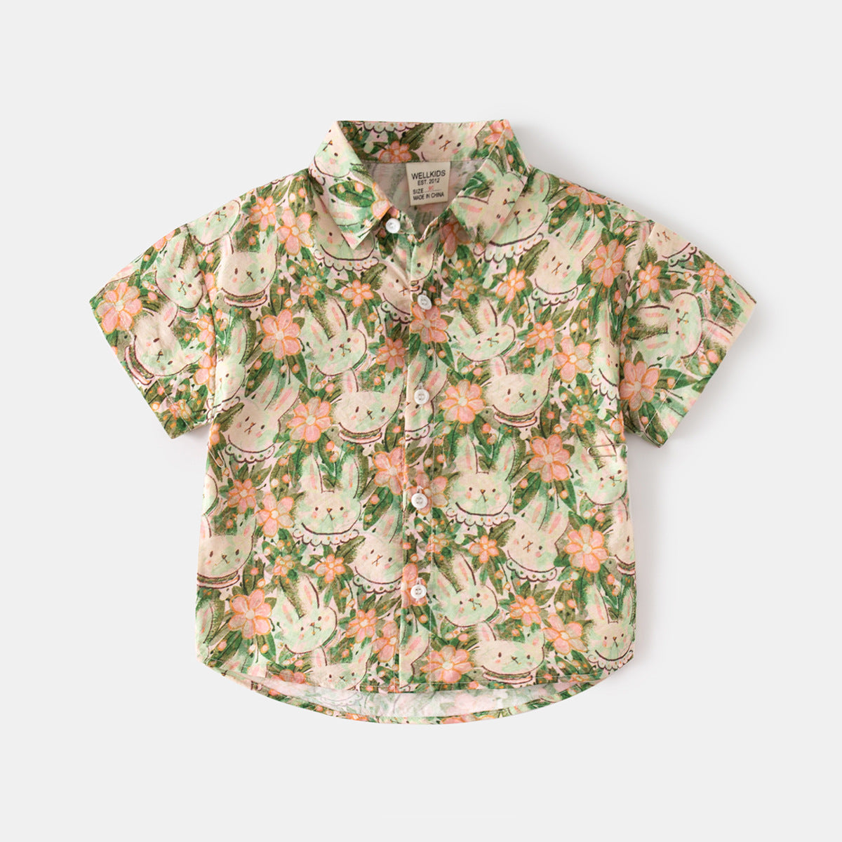 Kemeja Pendek [513-BT105] - Baju Atasan Berkerah Lengan Pendek Fashionable Anak Laki Laki Cowok Bermotif - BABYHOKI STORE