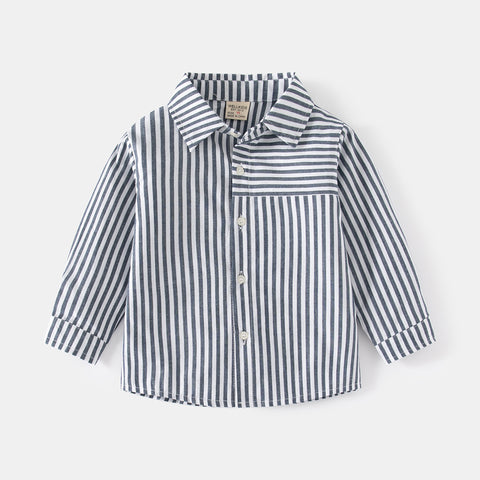 Kemeja Panjang [513-BT107] - Baju Atasan Berkerah Lengan Panjang Fashionable Anak Laki Laki Cowok Bermotif - BABYHOKI STORE