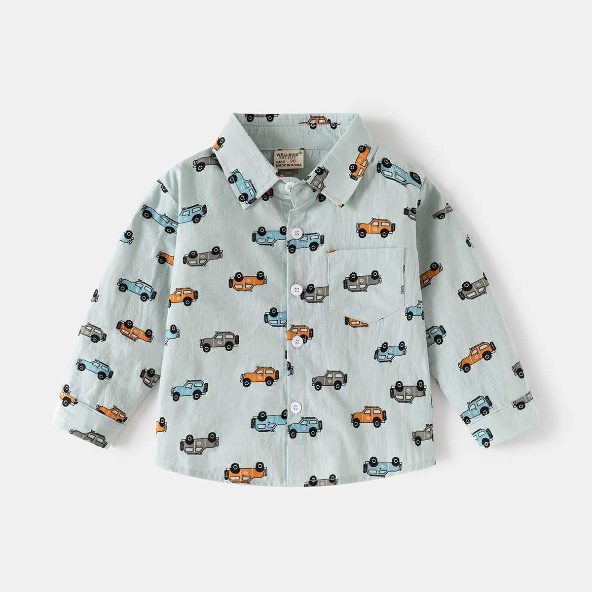 Kemeja Panjang [513-BT108] - Baju Atasan Berkerah Lengan Panjang Fashionable Anak Laki Laki Cowok Bermotif - BABYHOKI STORE