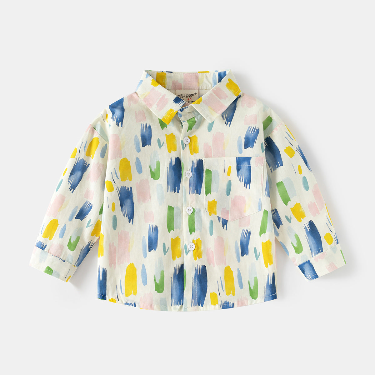 Kemeja Panjang [513-BT108] - Baju Atasan Berkerah Lengan Panjang Fashionable Anak Laki Laki Cowok Bermotif - BABYHOKI STORE