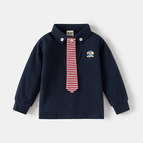 Sweater Kerah Polo [513-BT111] - Baju Atasan Outerwear Lengan Panjang Fashionable Anak Laki Laki Cowok Bermotif Mix Random - BABYHOKI STORE