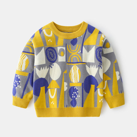 Sweater [513-BT112] - Baju Atasan Outerwear O Neck Lengan Panjang Fashionable Anak Laki Laki Cowok Bermotif Mix Random - BABYHOKI STORE