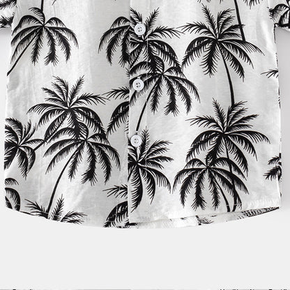 [5131017] - Baju Atasan Kemeja Hawai Fashion Import Anak Laki-Laki - Motif Coconut Tree
