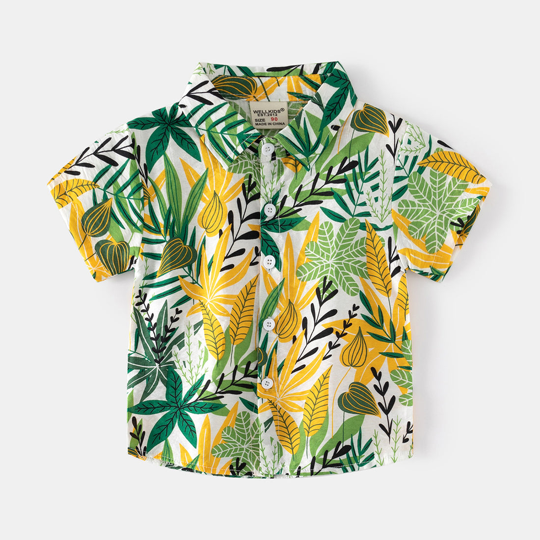 [5131018] - Baju Atasan Kemeja Hawai Fashion Import Anak Laki-Laki - Motif Various Leaves