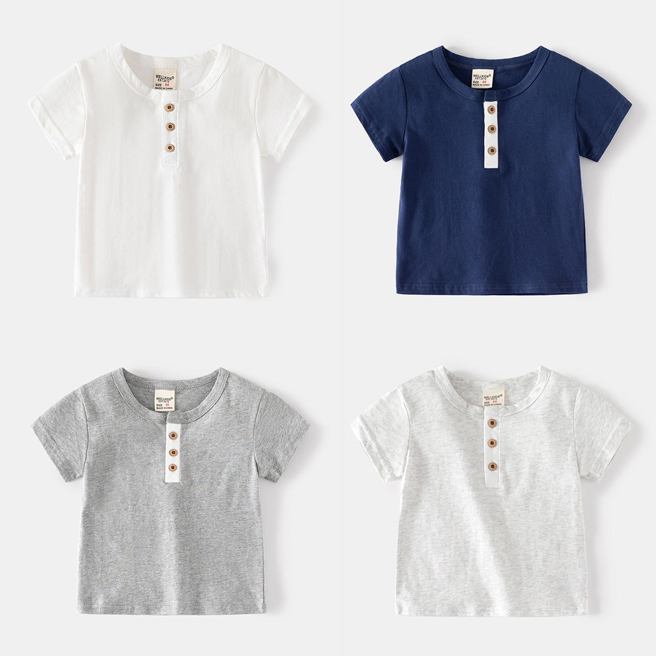 [5131021] - Baju Atasan Kaos Kancing Fashion Import Anak Laki-Laki - Motif Small Texture