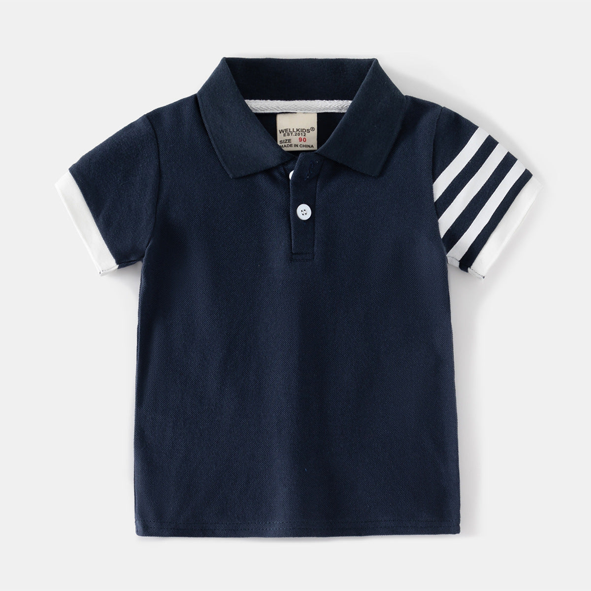 [5131023] - Baju Atasan Kaos Kerah Polo Fashion Anak Laki-Laki - Motif Arm Stripes