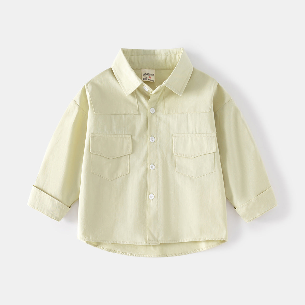 [5131038] - Baju Atasan Kemeja Polos Fashion Import Anak Laki-Laki - Motif Plain Color