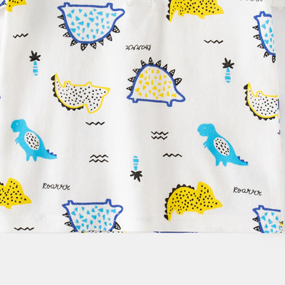 [5131040] - Baju Atasan Kaos Kerah Polo Fashion Anak Laki-Laki - Motif Dino Short