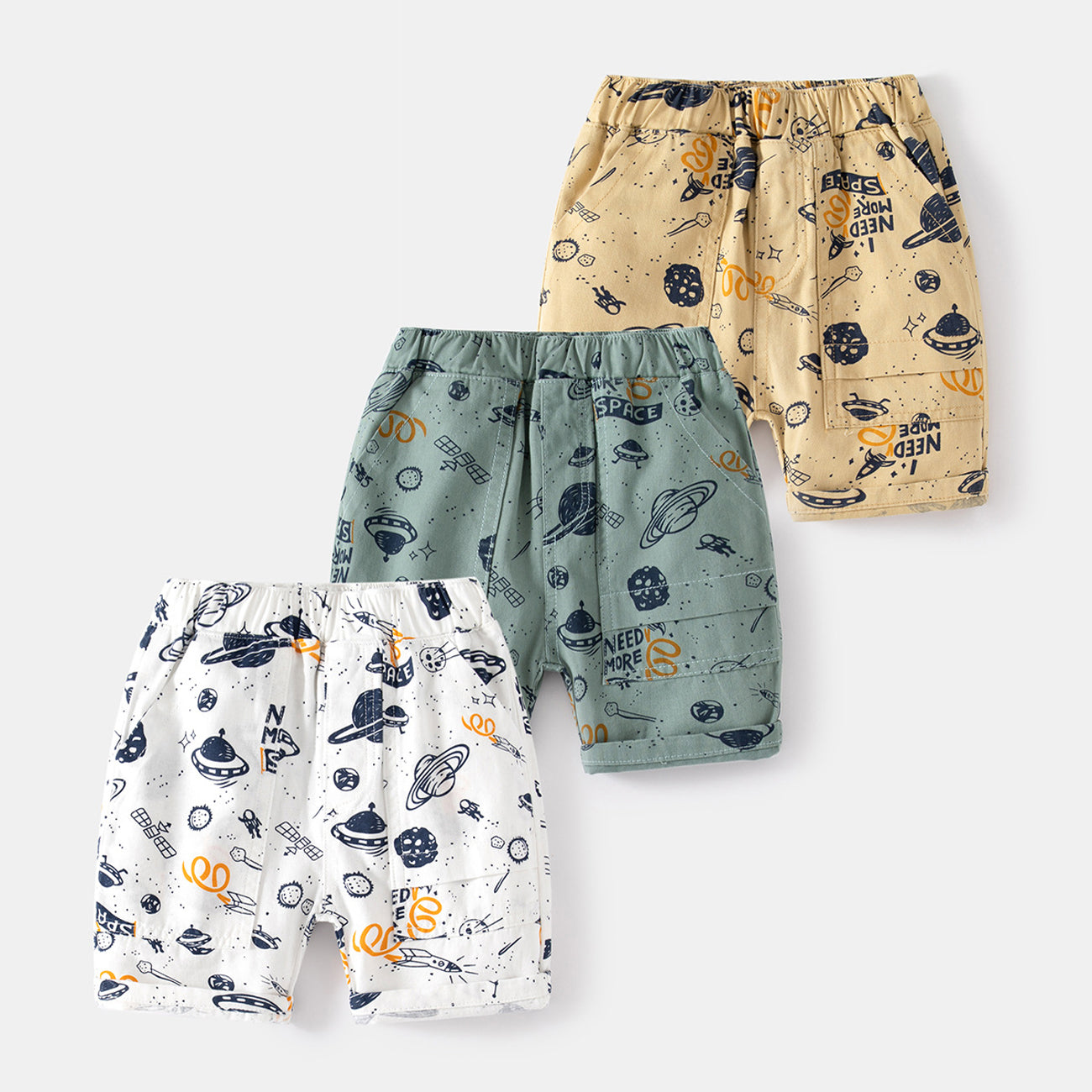 [5131042] - Bawahan Celana Pendek Chino Fashion Anak Laki-Laki - Motif Planetary Plane