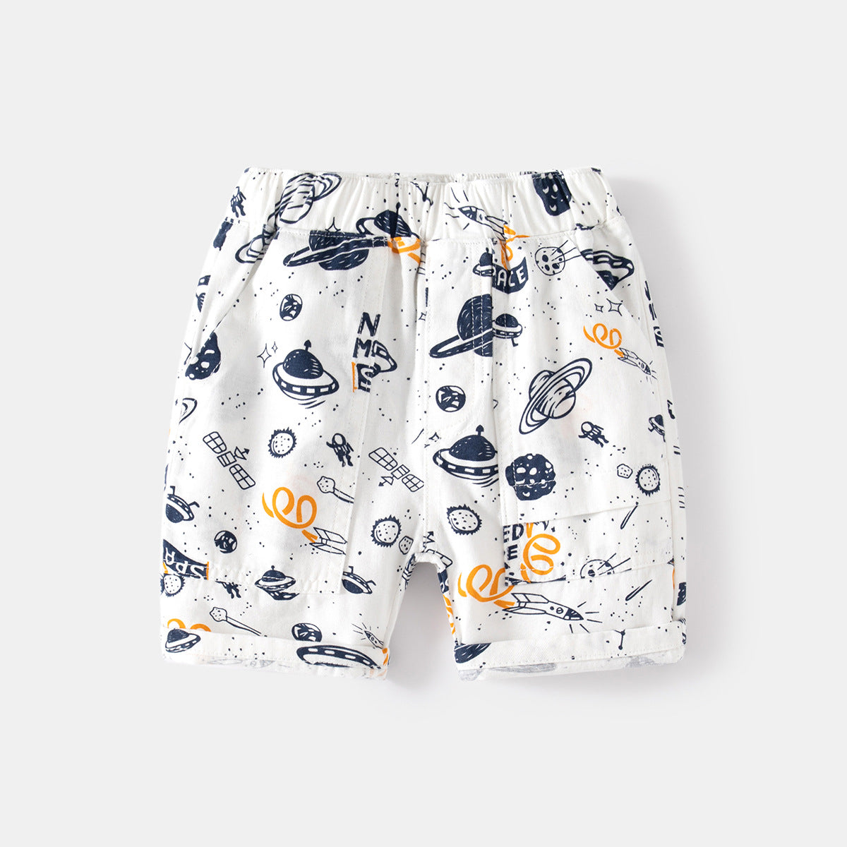 [5131042] - Bawahan Celana Pendek Chino Fashion Anak Laki-Laki - Motif Planetary Plane