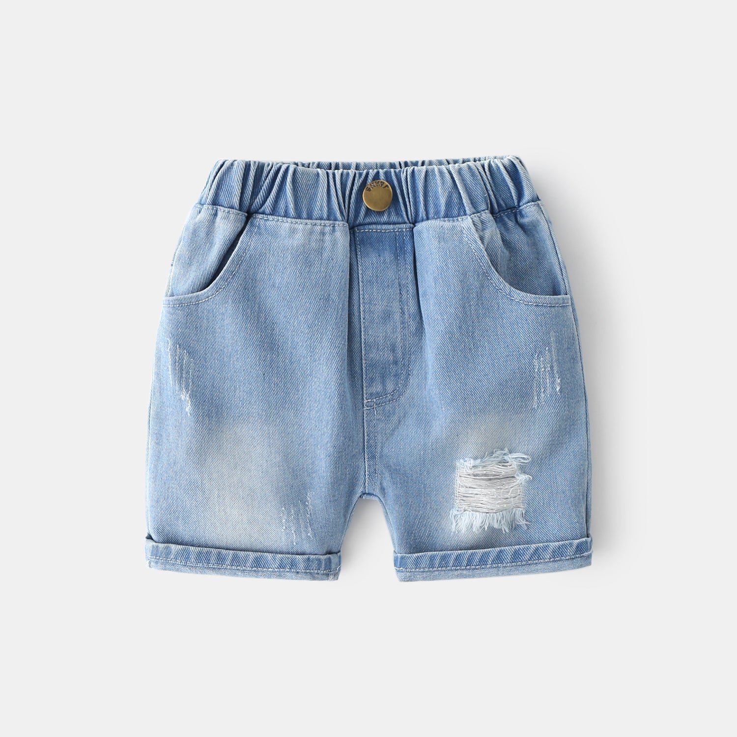 [5131044] - Bawahan Celana Pendek Jeans Sobek Fashion Import Anak Laki-Laki - Motif Tear Gradation
