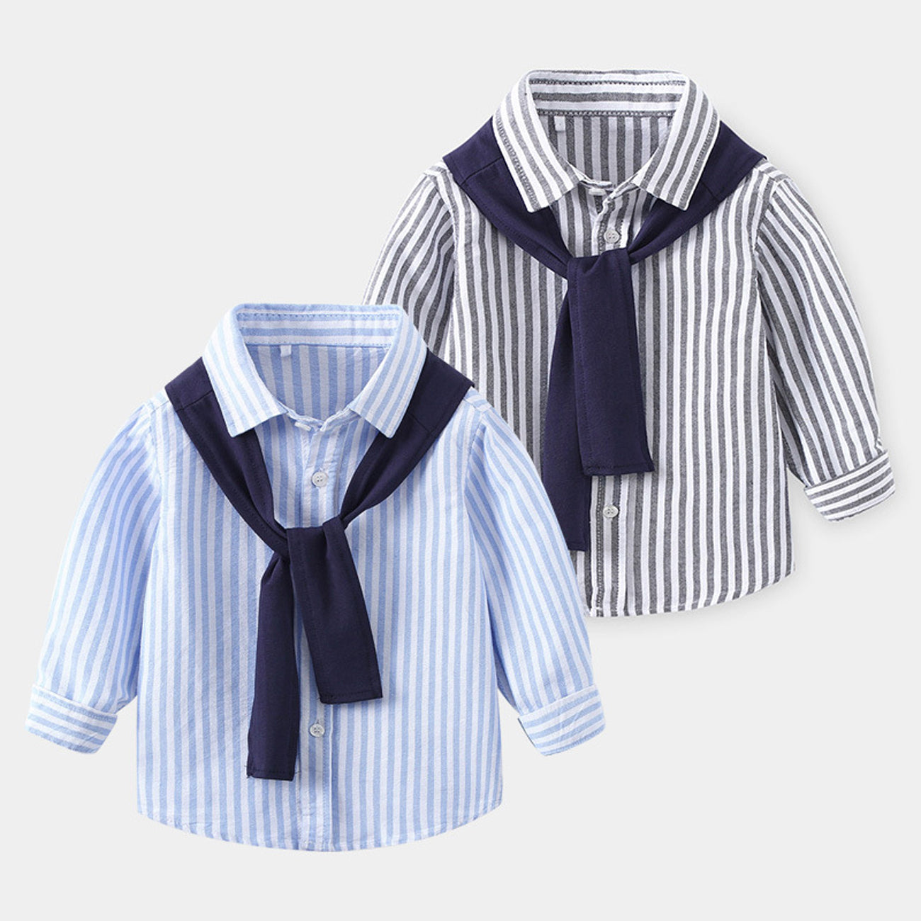 [5131045] - Baju Atasan Kemeja Garis-Garis Fashion Import Anak Laki-laki - Motif Fabric Line
