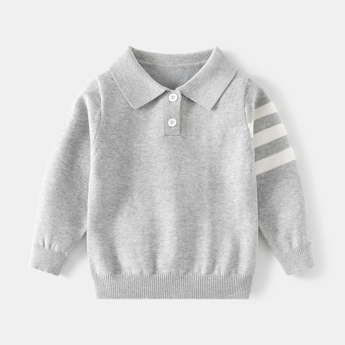 [5131059] - Baju Sweater Polo Lengan Panjang Fashion Import Anak Laki-Laki - Motif Plain Lines