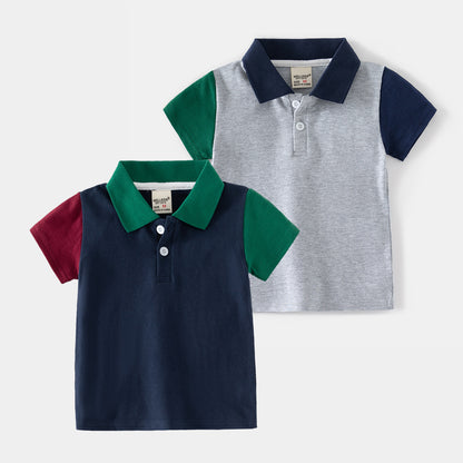 [5131062] - Baju Atasan Kaos Kerah Polo Fashion Import Anak Laki-Laki - Motif Color Combination