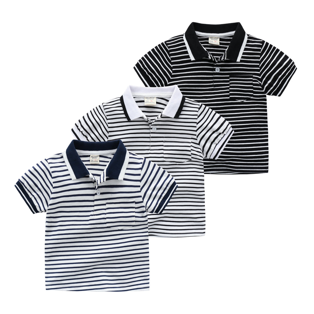 [5131063] - Baju Atasan Kaos Kerah Polo Fashion Import Anak Laki-Laki - Motif Brilliant Stripes