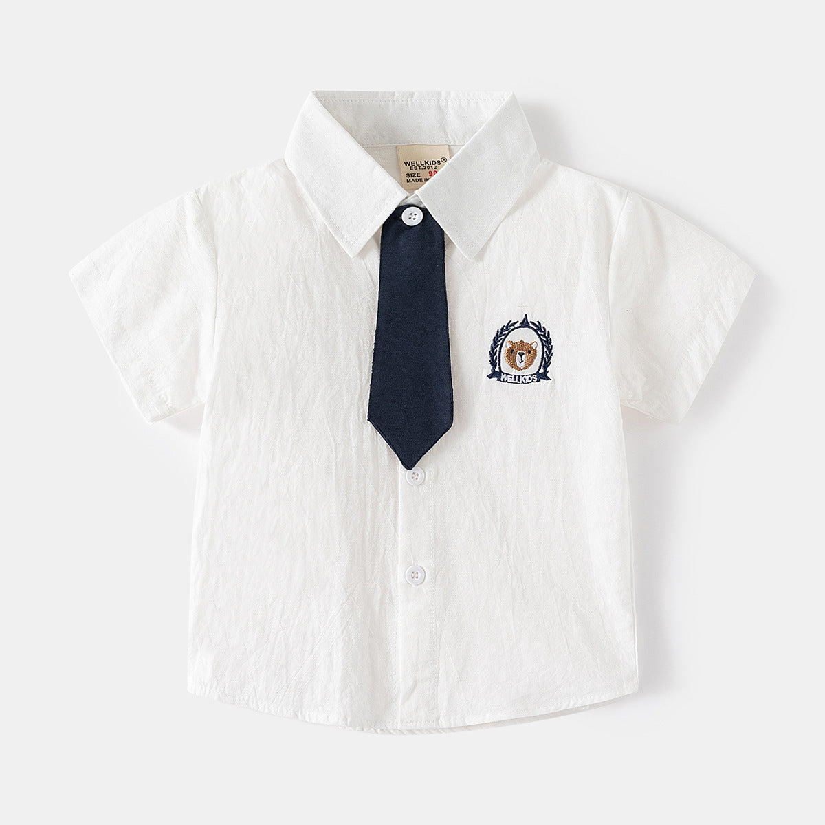 [5131078] - Baju Atasan Kemeja Lengan Pendek Fashion Anak Laki-Laki - Motif Bear Logo