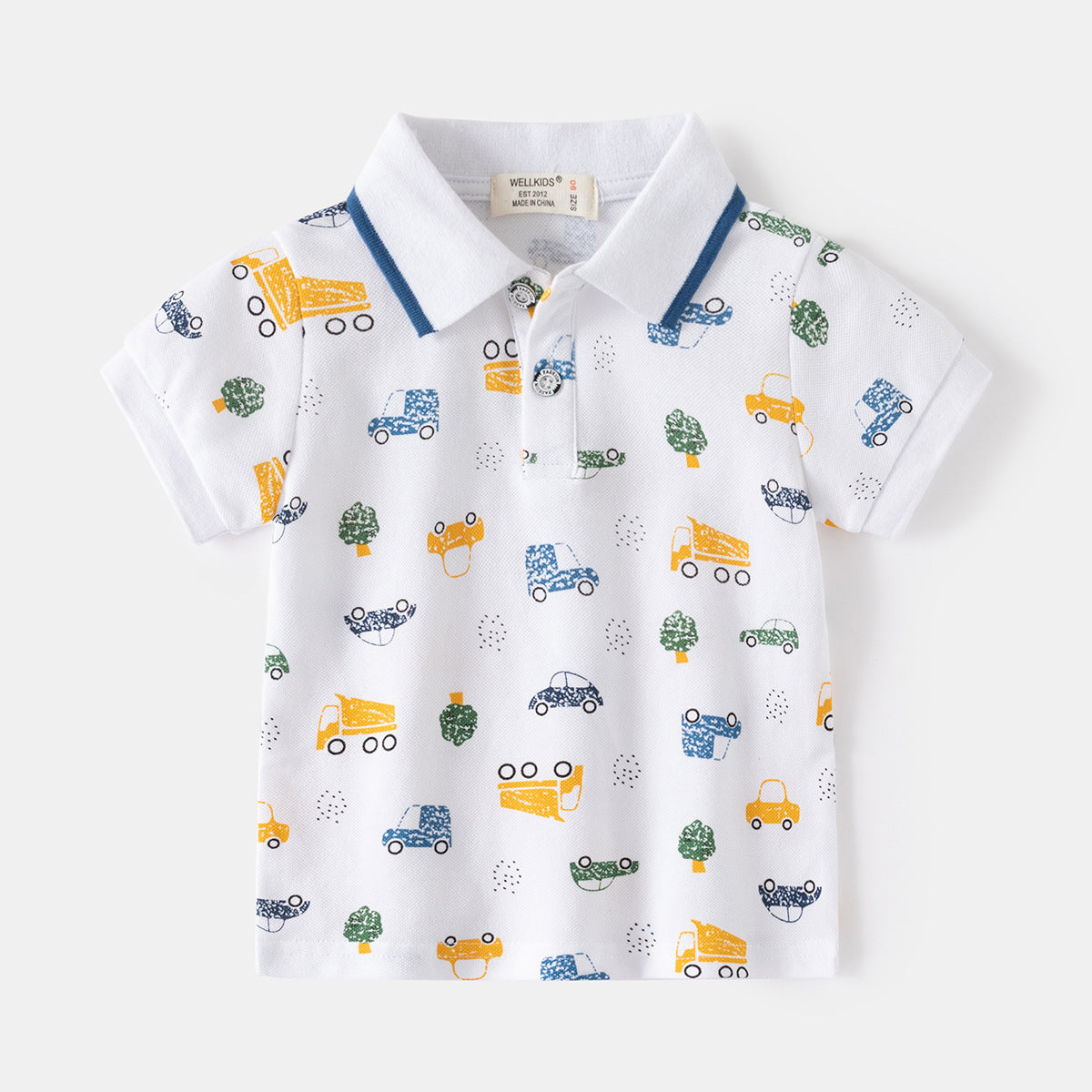 [5131080] - Baju Atasan Kaos Polo Kerah Fashion Anak Laki-Laki - Motif Land Vehicles