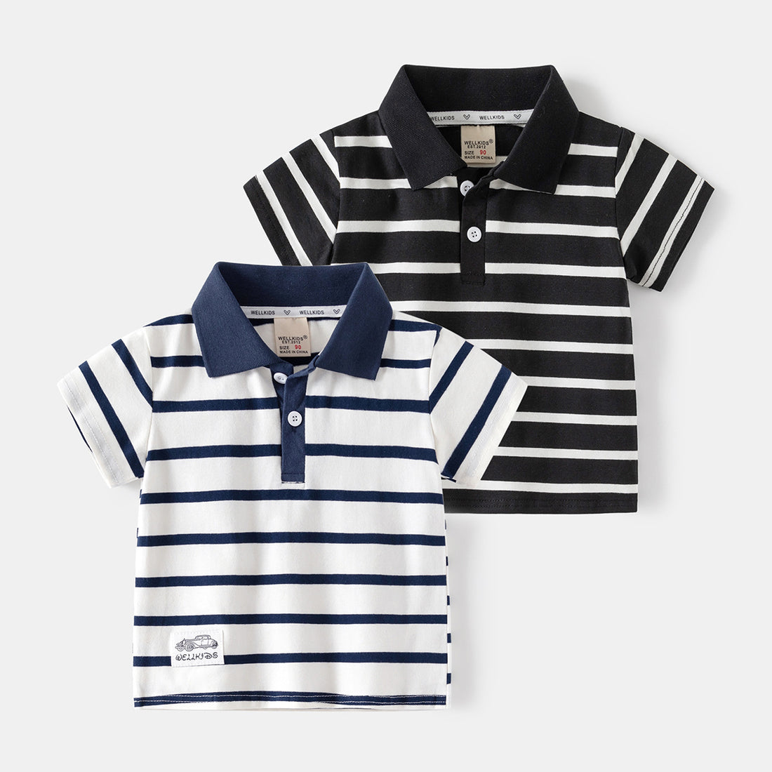 [5131082] - Baju Atasan Kaos Polo Kerah Fashion Import Anak Laki-Laki - Motif Cool Lines