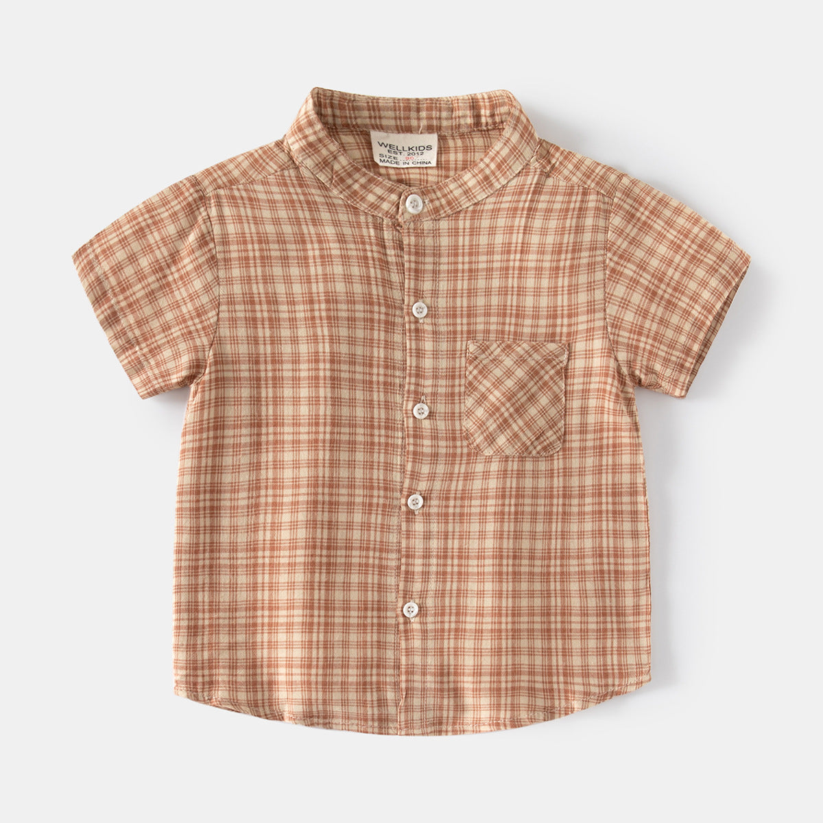 [5131084] - Baju Atasan Kemeja Koko Kotak-Kotak Fashion Anak Laki-Laki - Motif Mesh Box