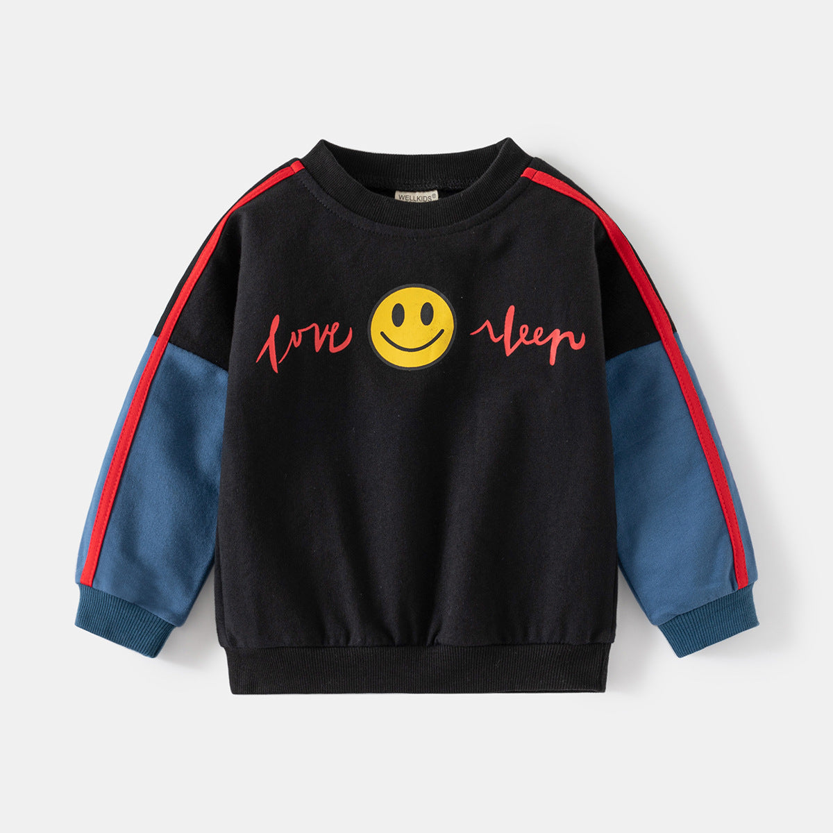 [5131088] - Baju Atasan Sweater Lengan Panjang Fashion Anak Laki-Laki - Motif Smile Emote