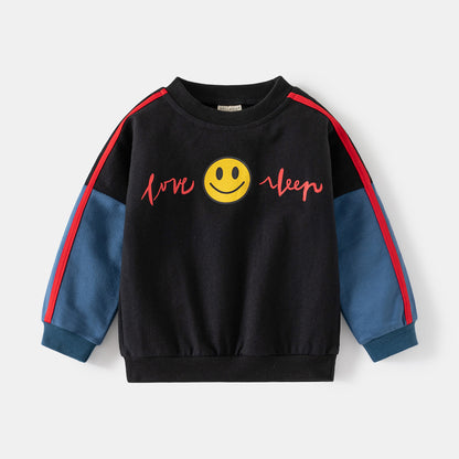 [5131088] - Baju Atasan Sweater Lengan Panjang Fashion Anak Laki-Laki - Motif Smile Emote