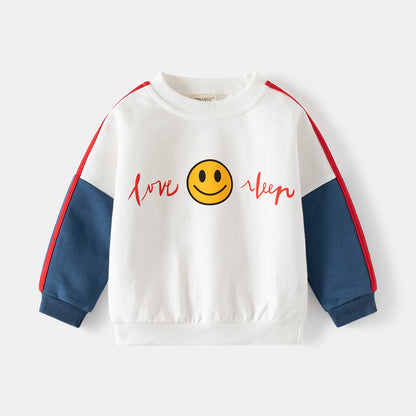 [5131088] - Baju Atasan Sweater Lengan Panjang Fashion Anak Laki-Laki - Motif Smile Emote