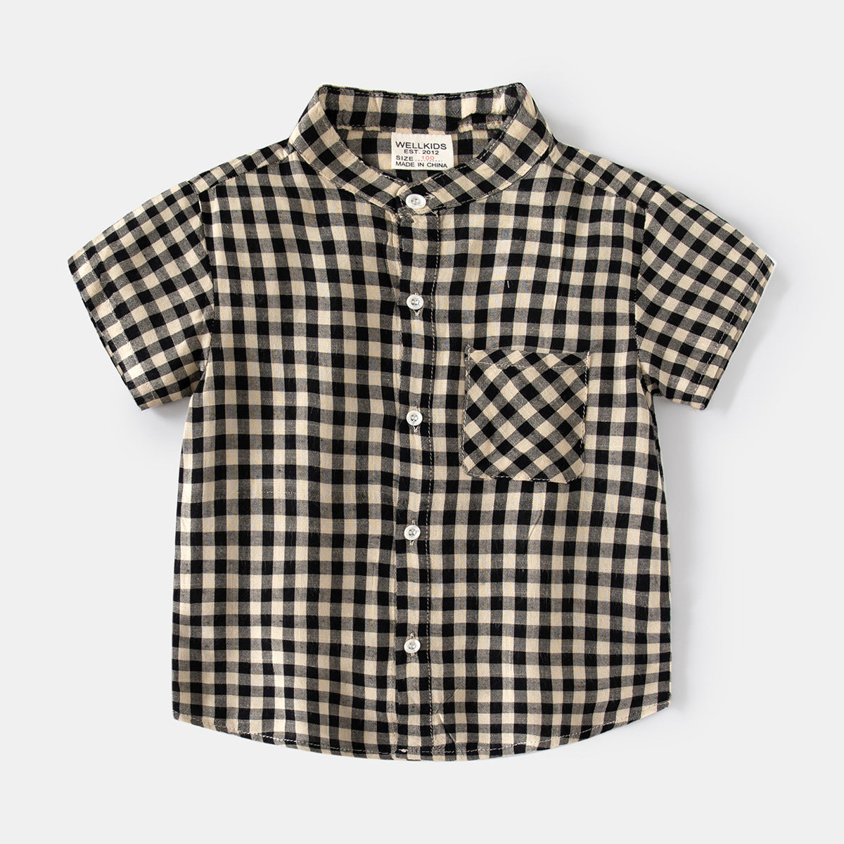 [5131091] - Baju Atasan Kemeja Koko Kotak-Kotak Fashion Anak Laki-Laki - Motif Square Tartan