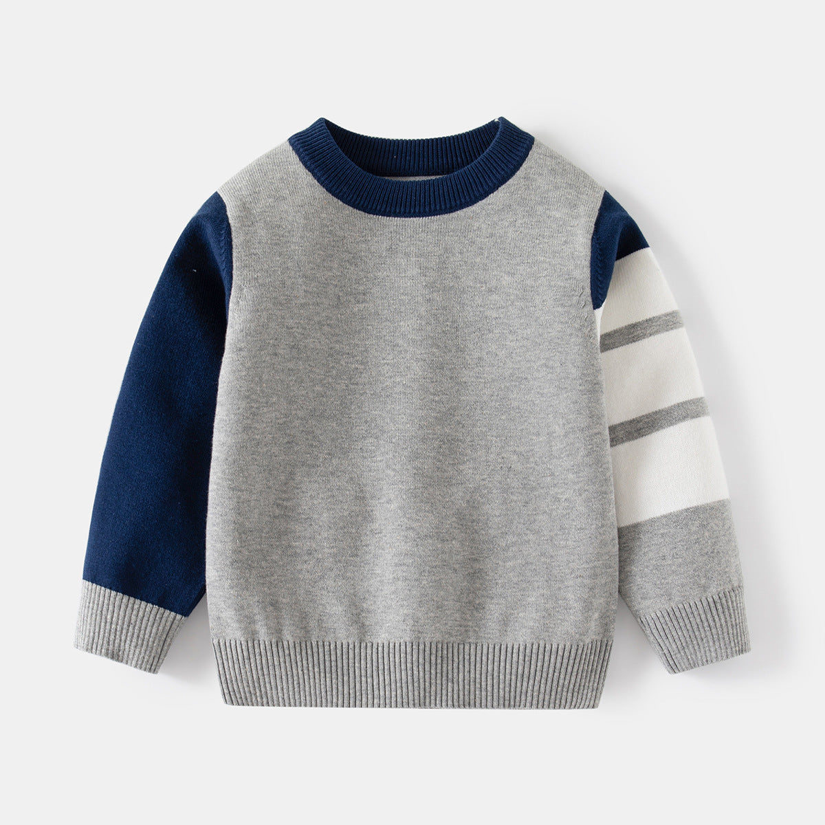 [5131093] - Baju Atasan Sweater Lengan Panjang Fashion Anak Laki-Laki - Motif Line Gradation