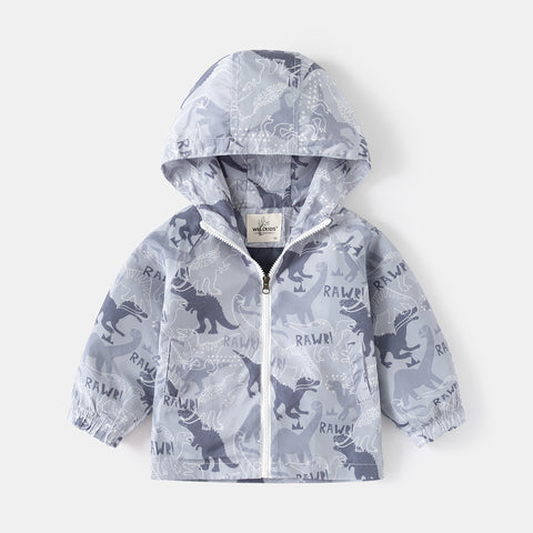 [5131105] - Baju Atasan Jaket Hoodie Fashion Anak Laki-Laki - Motif Predatory Dino