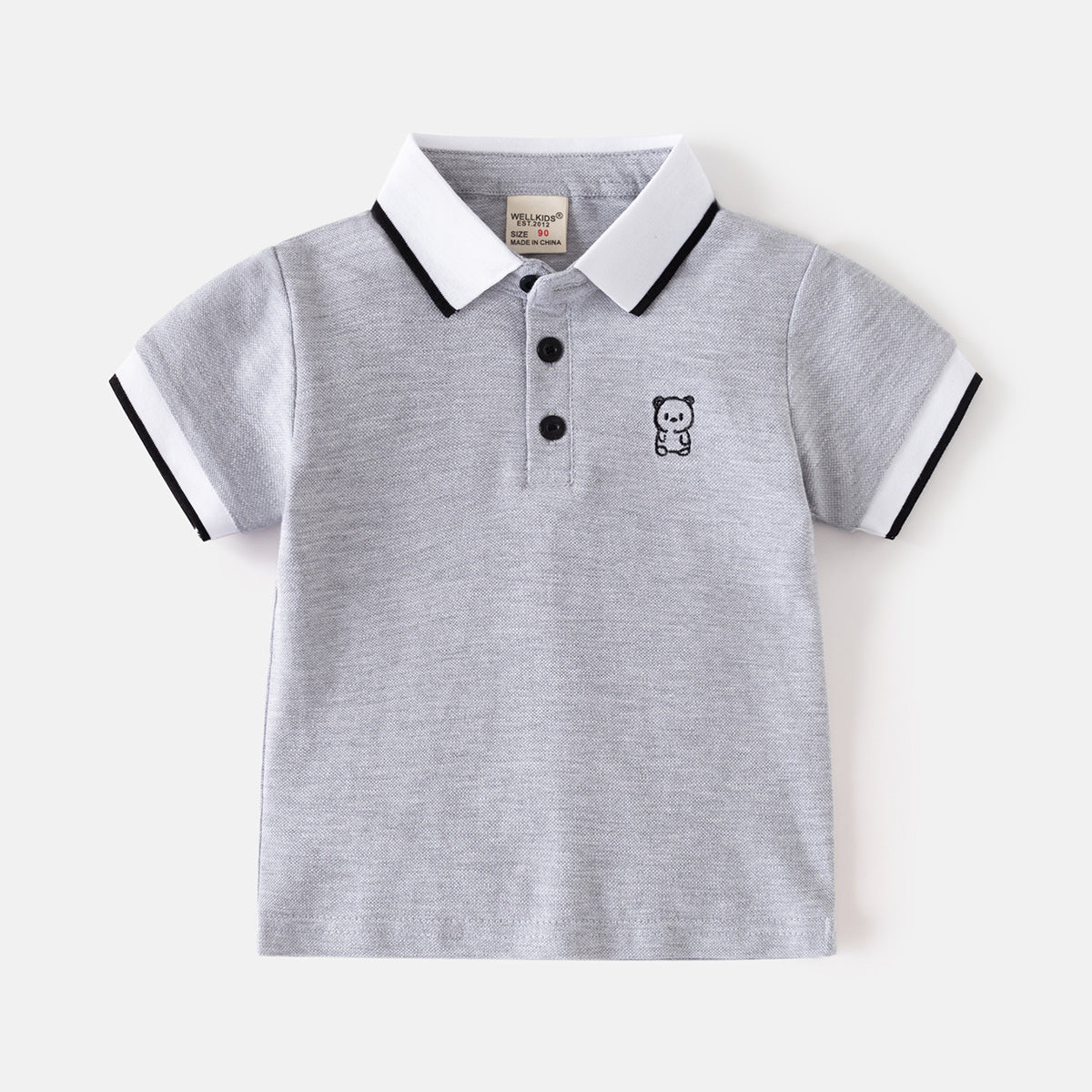 [5131116] - Atasan Baju Polo Lengan Pendek Anak Laki-Laki - Motif Collared Animals