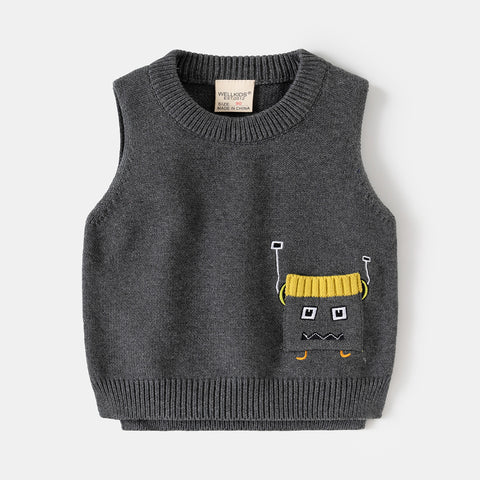 [5131123] - Baju Atasan Outerwear Sweater Atasan Lengan Kutung Fashionable Anak Laki Laki Cowok - Motif Box Face Funny - BABYHOKI STORE - BABYHOKI STORE