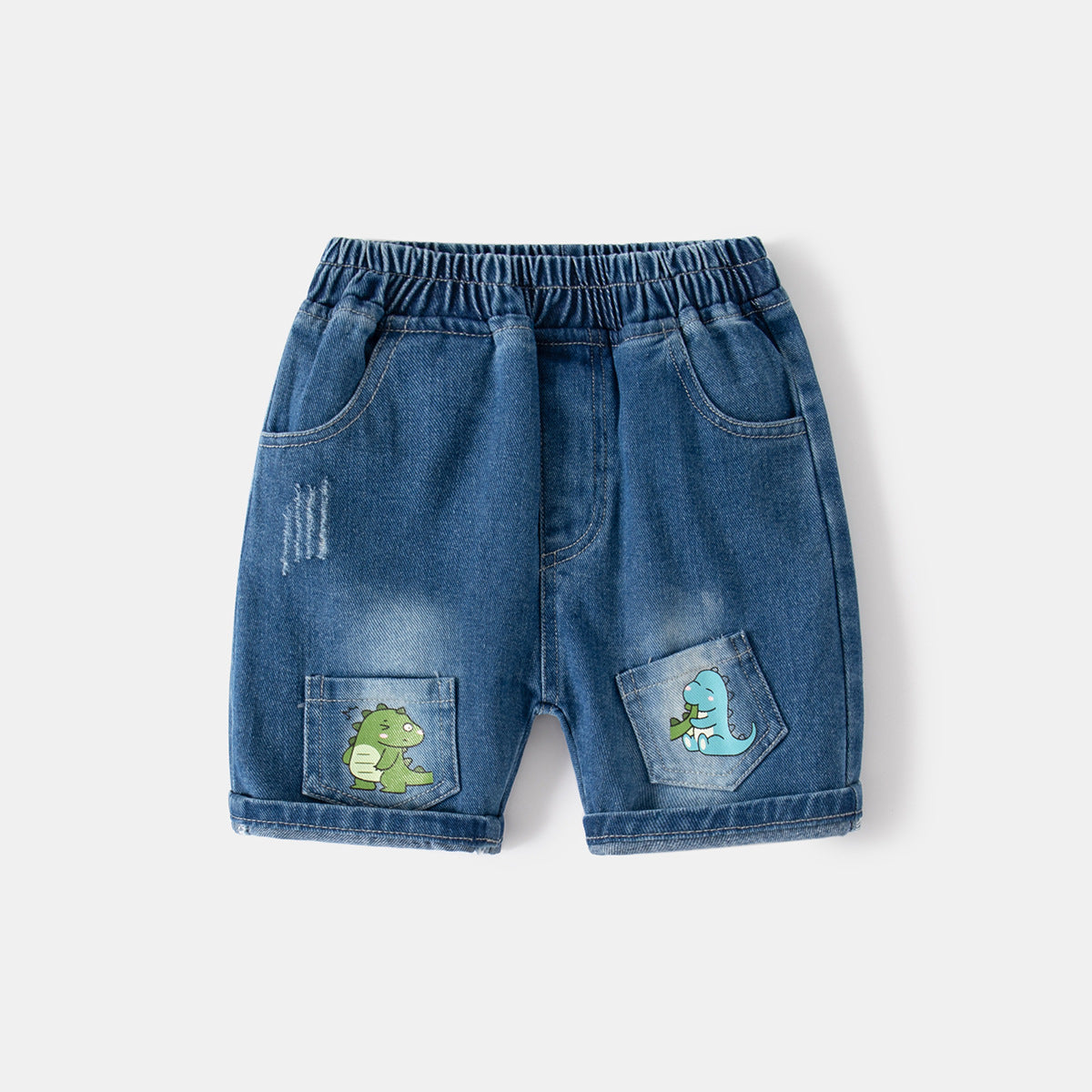 [513711] - Celana Pendek Jeans Anak Laki-Laki - Motif Dinoasur Tail