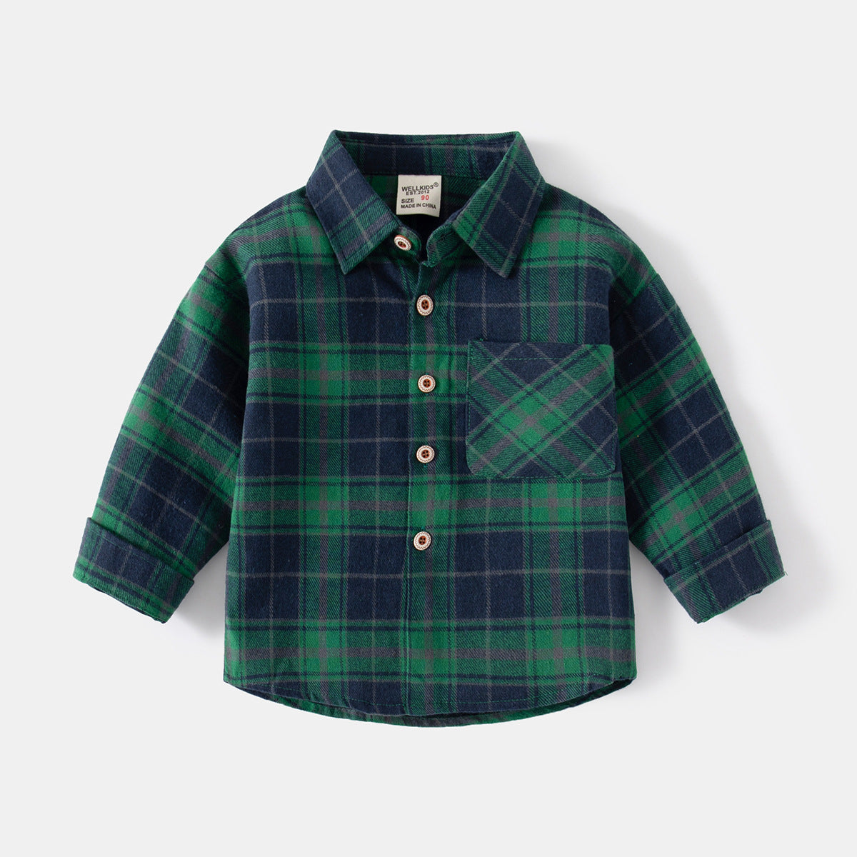 [513727] - Atasan Kemeja Lengan Panjang Anak Laki-Laki - Motif Neat Plaid