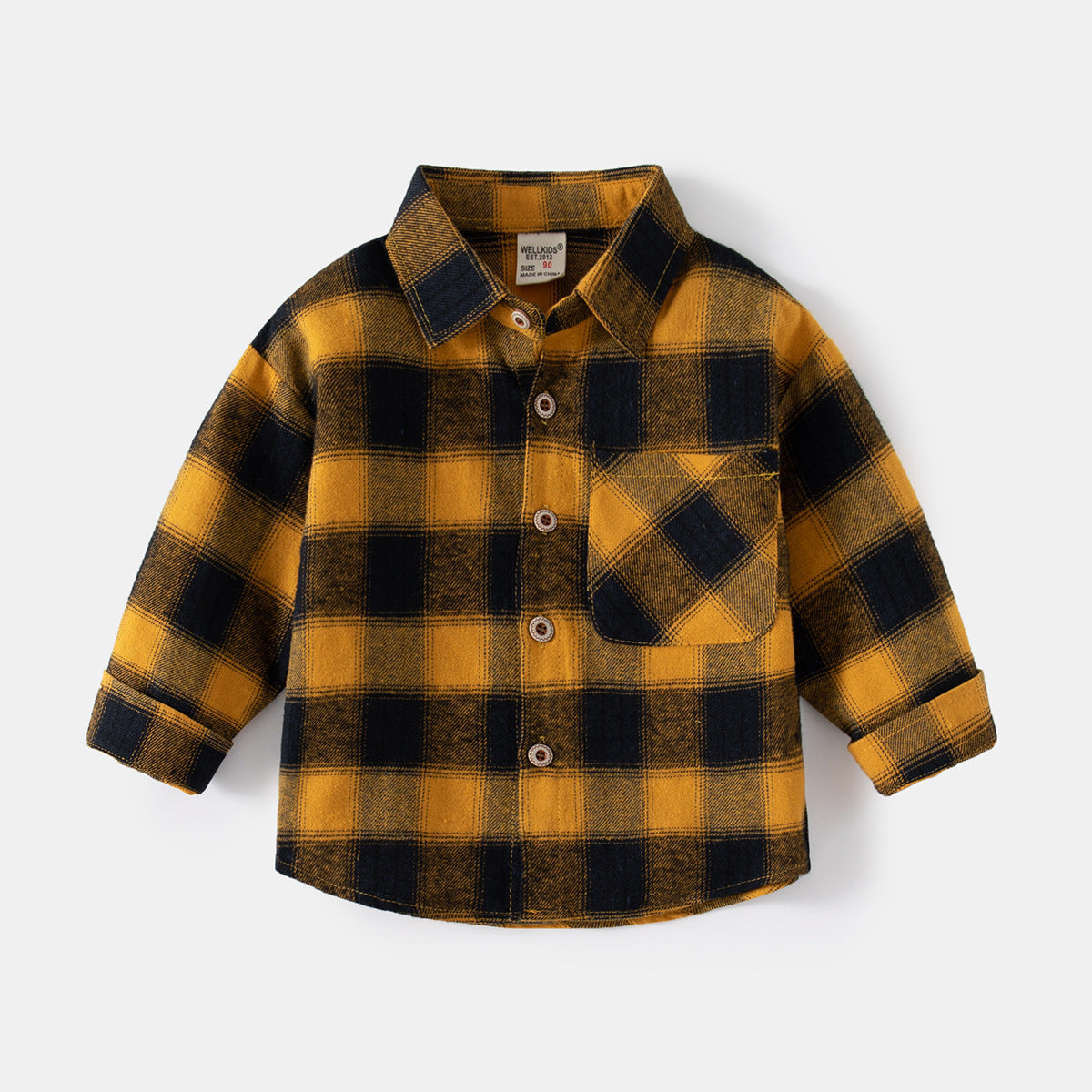 [513727] - Atasan Kemeja Lengan Panjang Anak Laki-Laki - Motif Neat Plaid