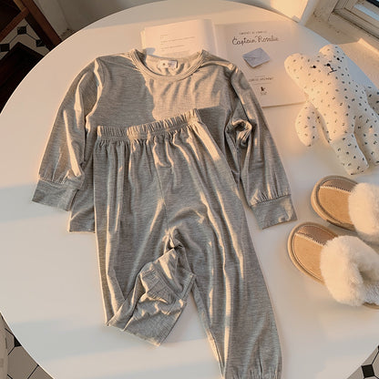 [602121] - Baju Setelan Tidur Piyama Polos Fashion Import Anak Perempuan - Motif Calm Plain
