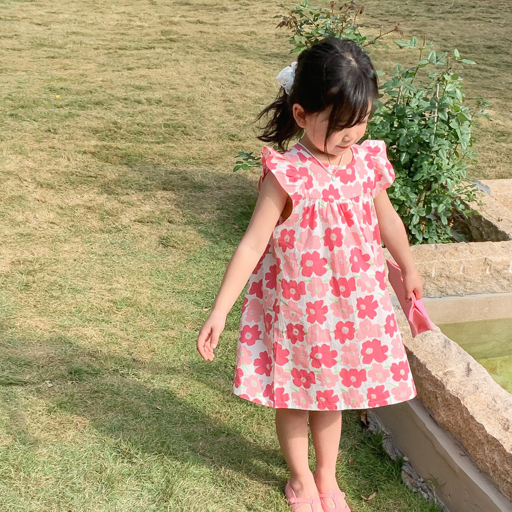 [602129] - Baju Dress Kutung Anak Perempuan Fashion Trendy - Motif Cool Flower