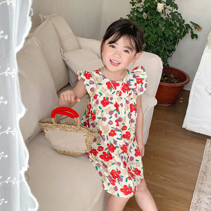 [602129] - Baju Dress Kutung Anak Perempuan Fashion Trendy - Motif Cool Flower